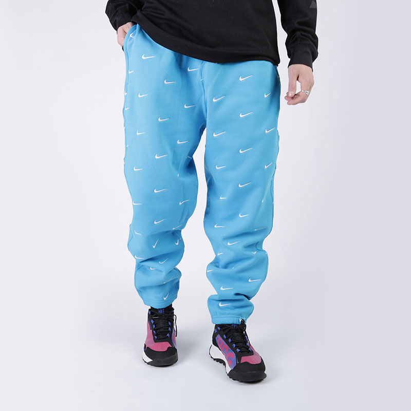 мужские голубые брюки Nike Swoosh Logo Trousers CJ8905-487 - цена, описание, фото 4
